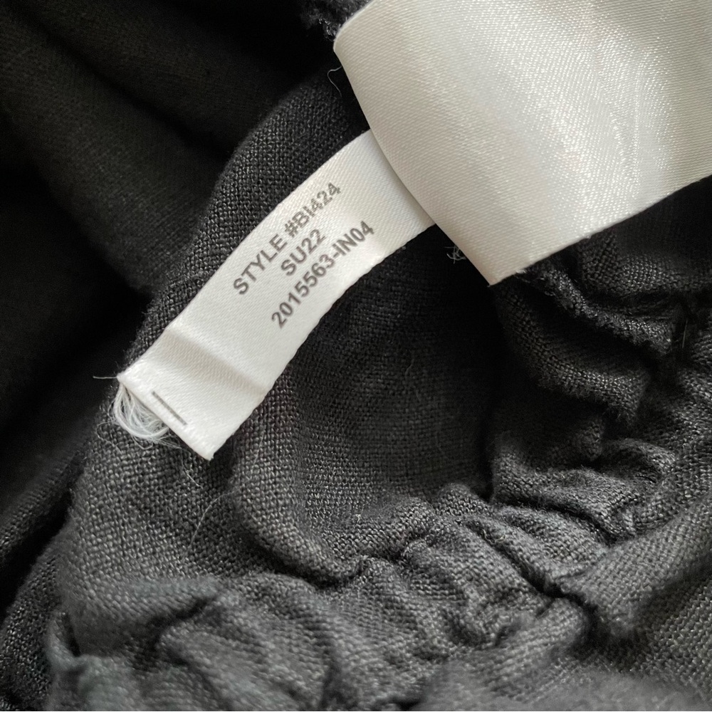 J Crew Ruffle-Waist Tank Top 100% Linen Black medium M - Picture 6 of 6